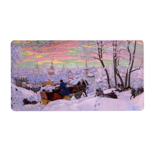 Étiquette Sleigh d'hiver - Vacances de Shrovetide (Devant)