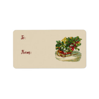Étiquette Sleigh of Holly Vintage Christmas Gift Tags