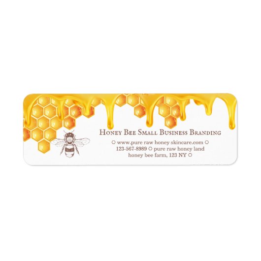 Étiquette Slim Honey Drip Border Engraved Bee Monogram (Devant)