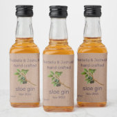 Étiquette Sloe Gin sur papier couleur Kraft (Bouteilles)
