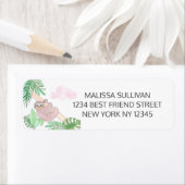 Étiquette Sloth Girl's Baby shower Return Adresse (En situation)