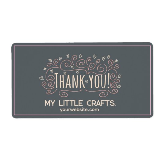 Étiquette Small business thank you script typography (Devant)