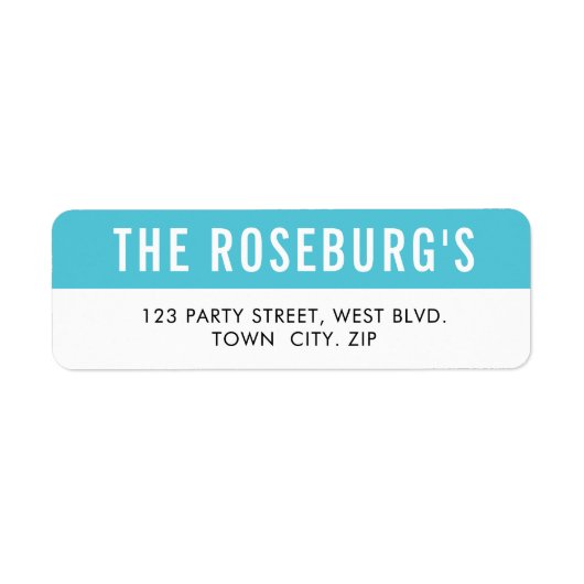 Étiquette SMART Bold minimum simple type noir turquoise (Devant)