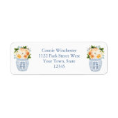 Étiquette Smart Chinoiserie Fall Florals Adresse de retour (Devant)