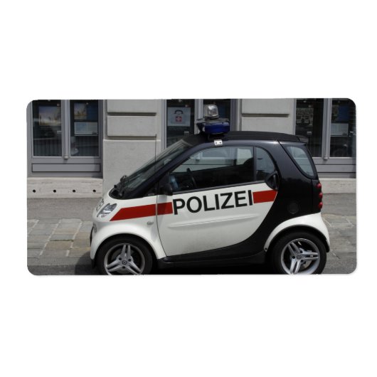 Étiquette Smart Polizei Auto (Devant)