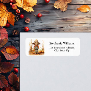 Étiquette Smiling Scarecrow Fall Return Adresse