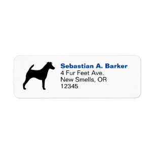 Étiquette Smooth Fox Terrier Silhouette Adresse de retour