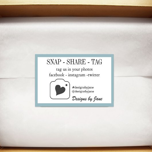 Étiquette Snap Share pour petite entreprise