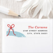 Étiquette Snow Globe Holiday Adresse de retour (En situation)