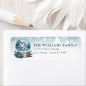 Étiquette Snow Globe Return Address Labels (En situation)