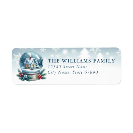 Étiquette Snow Globe Return Address Labels (Devant)