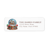 Étiquette Snow Globe Return Address Labels (Devant)