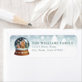 Étiquette Snow Globe Return Address Labels (En situation)