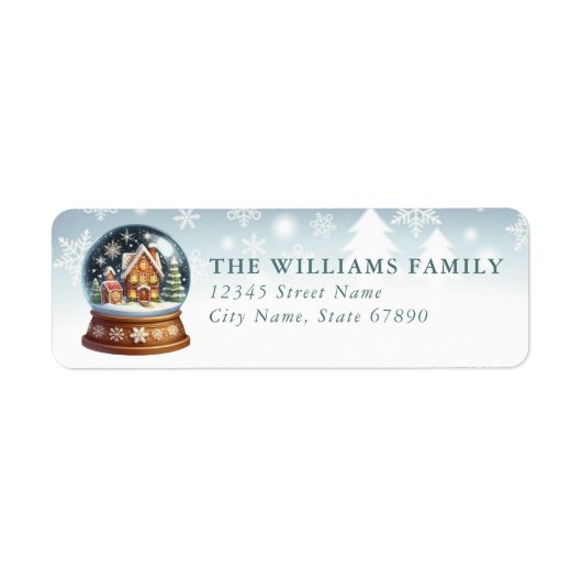Étiquette Snow Globe Return Address Labels (Devant)