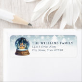 Étiquette Snow Globe Return Address Labels (En situation)