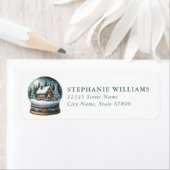 Étiquette Snow Globe Return Address Labels (En situation)