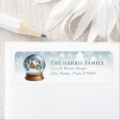 Étiquette Snow Globe Return Address Labels (En situation)
