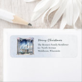 Étiquette Snow Winter Scène Vacances Accents Noël Retour (En situation)