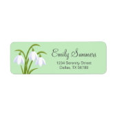 Étiquette Snowdrops - Fleurs de printemps sur vert (Devant)