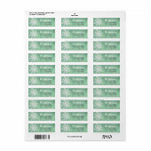 Étiquette Snowflake Noël Adresse de retour (Feuille entière)