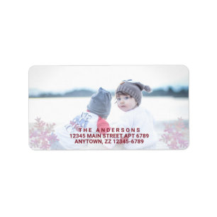 Étiquette Snowflake Pink Opal Stylisant Christmas Ajouter ph