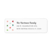 Étiquette Snowflakes coloré moderne Adresse de retour de vac (Devant)