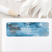 Étiquette Snowflakes de Noël, Cloche de Noël en argent (En situation)