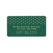 Étiquette Snowflakes en or, Noël (Devant)