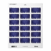 Étiquette Snowflakes et Blue Mariage damassé (Feuille entière)