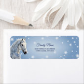 Étiquette Snowflakes Horloge Noël Retour Adresse (En situation)