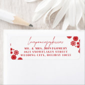 Étiquette Snowflakes Love Peace Joy Kisses Mariage Adresse (En situation)