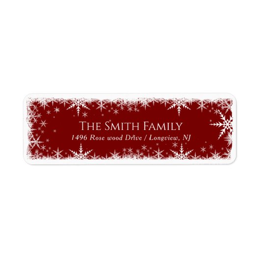 Étiquette Snowflakes Noël Holiday Retour Avocat (Devant)