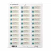 Étiquette Snowflakes & Présente Turquoise Adresse de retour  (Feuille entière)