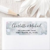 Étiquette Snowflakes Script Mariage Adresse de retour (En situation)
