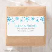 Étiquette Snowflakes Winter Wedding Carte de réponse Étiquet (En situation)