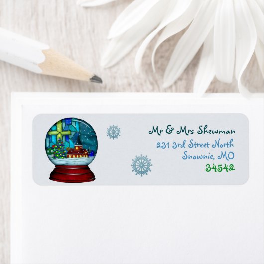 Étiquette Snowglobe Whimsey (En situation)