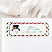 Étiquette Snowman à Tophat Personnalisé (En situation)