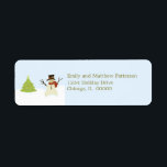 Étiquette Snowman and Tree Christmas Address Labels<br><div class="desc">Super cute and whimsical Snowman and Tree Christmas Address Labels featuring a fun winter scene with a decorated Christmas tree and a jovial snowman. These fun labels will had holiday flair to all of your mailings! Easy to customize, simply add the personalized text of your choosing. Click on the "Customize...</div>