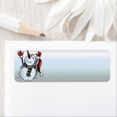 Étiquette Snowman Avec Chapeau De Santa - Nez De Carotte - É (En situation)