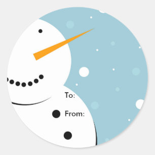 Étiquette Snowman Christmas, À : De :