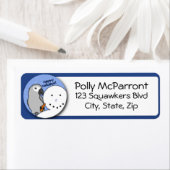 Étiquette Snowman Congo African Grey (En situation)