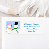Étiquette Snowman Design Adresse de retour (En situation)