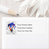 Étiquette Snowman Family et Dog Vintage Noël (En situation)