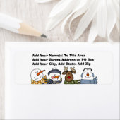 Étiquette Snowman Friends Adresse de retour personnalisée Ét (En situation)