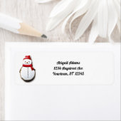 Étiquette Snowman in Red Cutout (En situation)