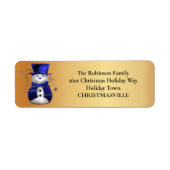 Étiquette Snowman joyeux de Noël en bleu (Devant)