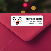 Snowman Joyeux Noël mignon visage souriant hiver