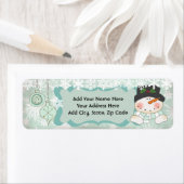 Étiquette Snowman Let it Snow Holiday Retours Adresse Étique (En situation)