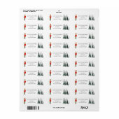 Étiquette Snowman Nutcracker Noël Adresse de retour (Feuille entière)