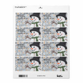 Étiquette Snowman Snowstorm, The Smiths123 Maple Rd.Quoi... (Feuille entière)